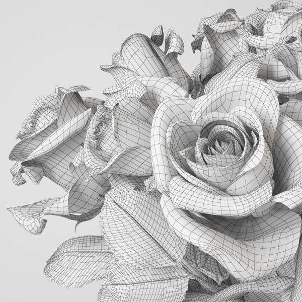 Rose Flowervase 3D  model
