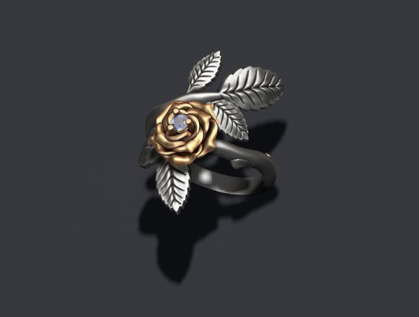 Rose ring with gem