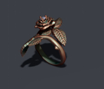 Rose ring with gem