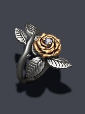 Rose ring with gem