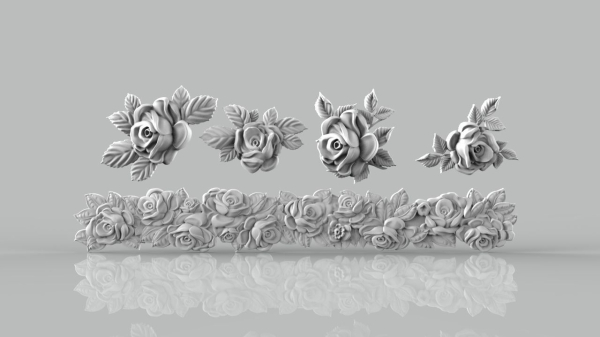 Rose set for cnc and 3d printer