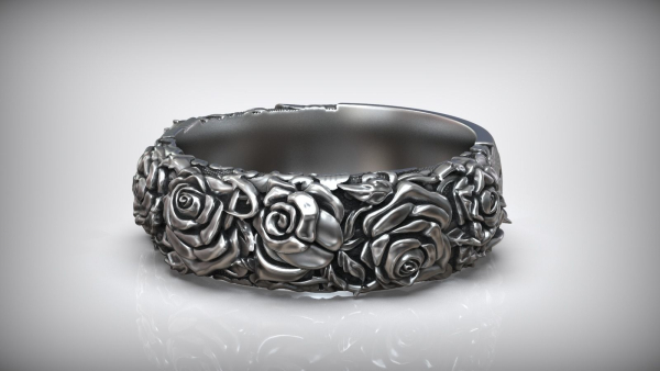 Roses Thorn Pattern Biker Ring