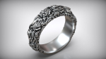 Roses Thorn Pattern Biker Ring