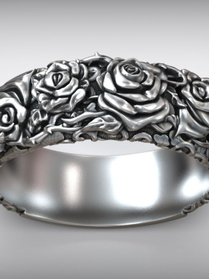 Roses Thorn Pattern Biker Ring