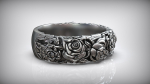 Roses Thorn Pattern Biker Ring