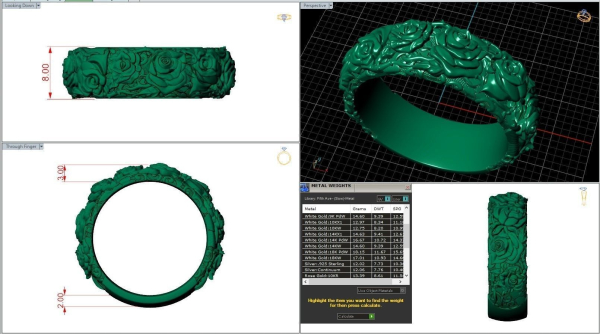 Roses Thorn Pattern Biker Ring