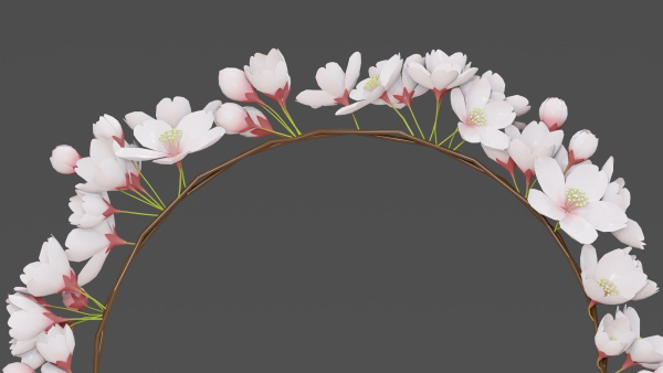 Saku Japanese Flowers Wreath Greek wreath