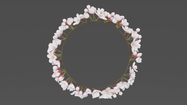 Saku Japanese Flowers Wreath Greek wreath