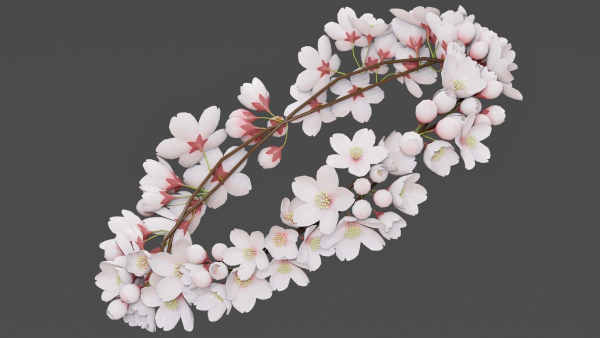 Saku Japanese Flowers Wreath Greek wreath
