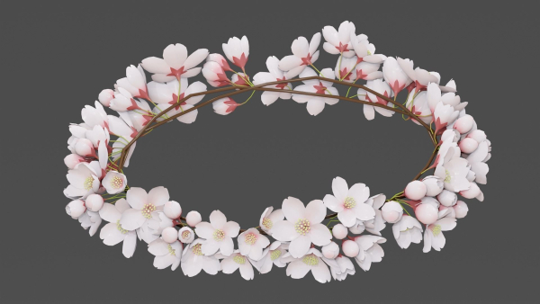 Saku Japanese Flowers Wreath Greek wreath