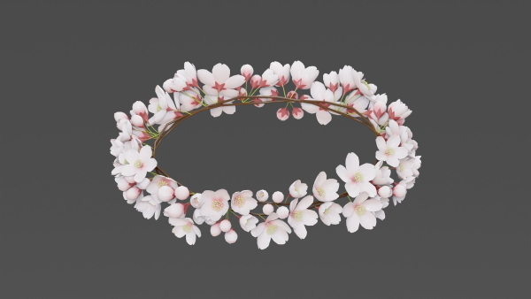 Saku Japanese Flowers Wreath Greek wreath