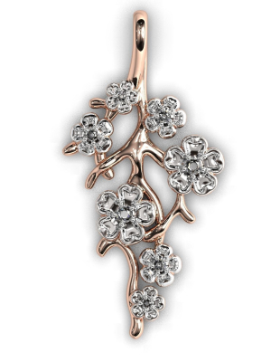 Sakura branch pendant
