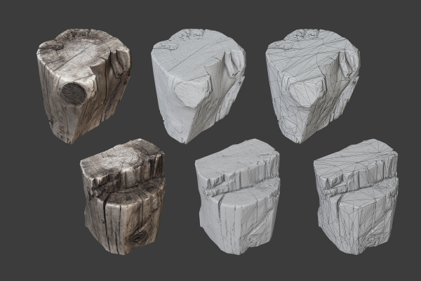 Scanned Logs Planks Sticks and Stumps
