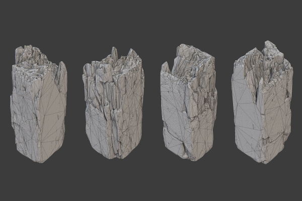 Scanned Logs Planks Sticks and Stumps