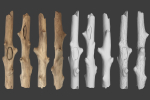 Scanned Logs Planks Sticks and Stumps