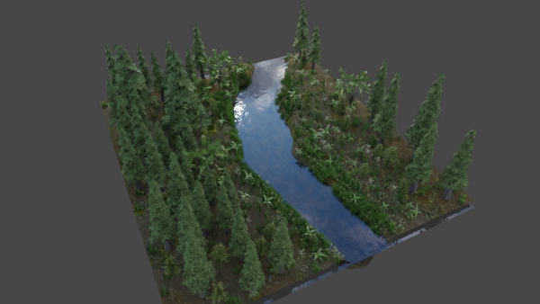 Scene river in forest