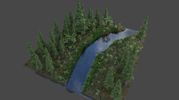 Scene river in forest