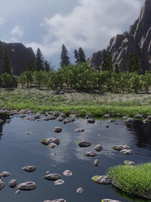 scene-lake-3d-model-obj-fbx-blend-dae