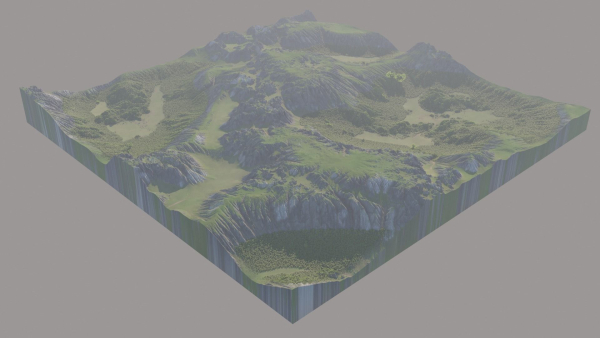 Scottish Highland with grass and moss