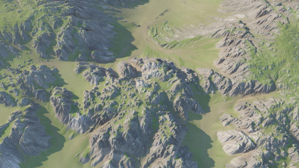 Scottish Highland with grass and moss