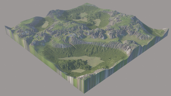 Scottish Highland with grass and moss