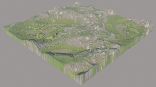 Scottish Highland with grass and moss