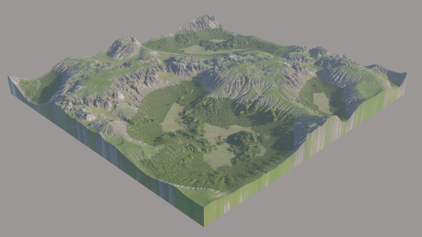 Scottish Highland with grass and moss