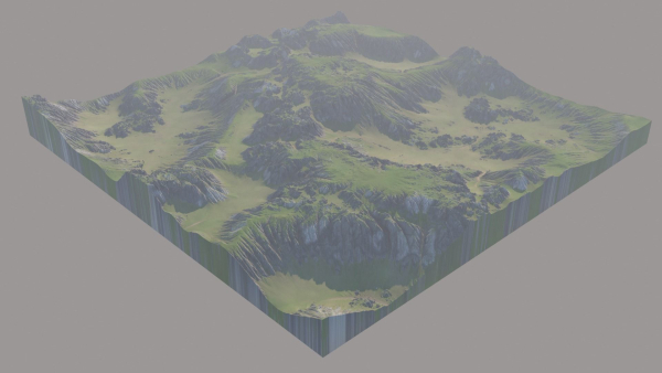 Scottish Highland with grass and moss