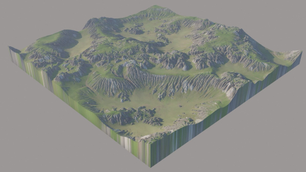 Scottish Highland with grass and moss