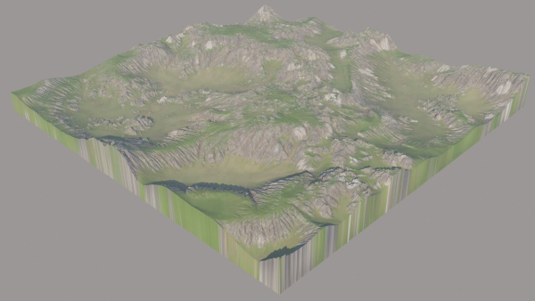 Scottish Highland with grass and moss