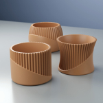 Set of 03 Flower Succulent Planter Pots with Drain Holes