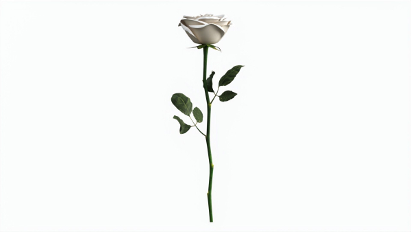 Single Beautiful White Rose
