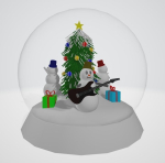 Snowman playing guitar