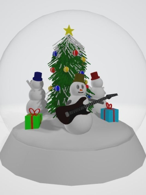 Snowman playing guitar