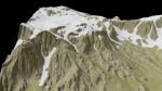 snowy mountains with steep slopes