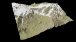 snowy mountains with steep slopes
