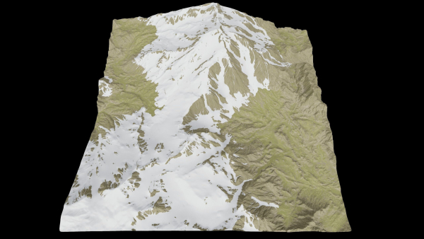 snowy mountains with steep slopes
