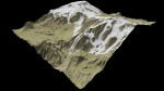 snowy mountains with steep slopes