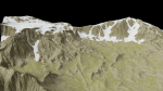 snowy mountains with steep slopes