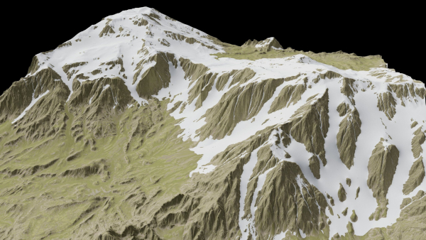 snowy mountains with steep slopes