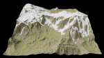 snowy mountains with steep slopes