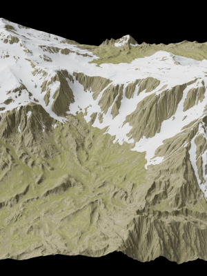 snowy mountains with steep slopes