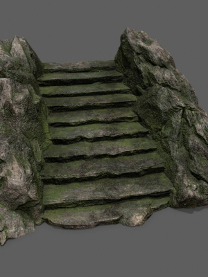 stair-3d-model-low-poly-obj-fbx