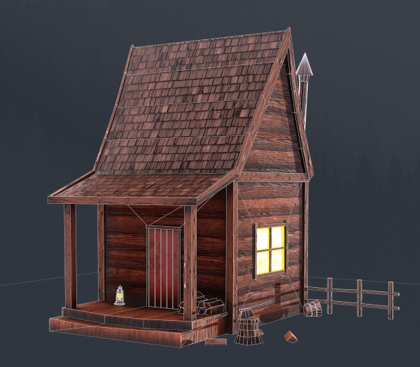 Stilized Low Poly Cabin