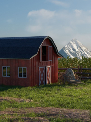 stylized-farm-house-village-scene-landscape-3d-model-obj-fbx-blend-dae