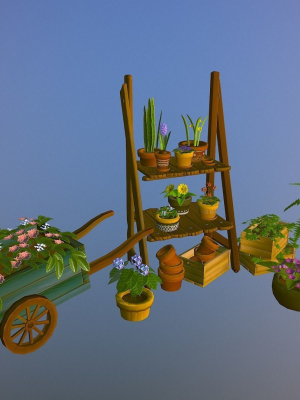 Stylized flower pots asset