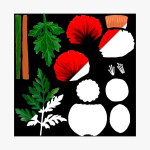 Stylized handpainted Poppy