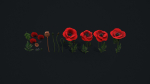 Stylized handpainted Poppy