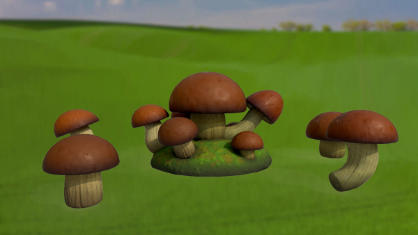 Stylized mushrooms  mycelium  game ready