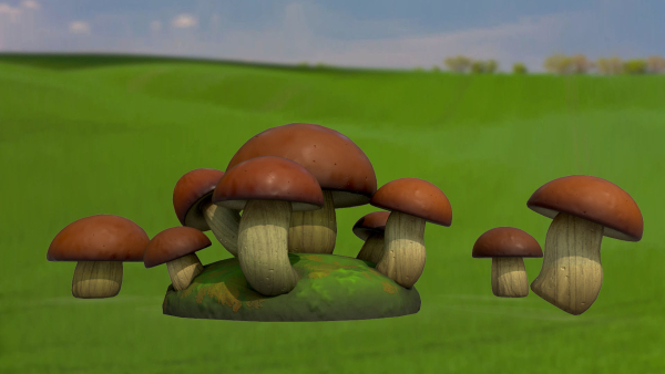 Stylized mushrooms  mycelium  game ready